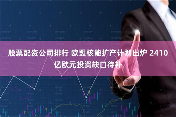 股票配资公司排行 欧盟核能扩产计划出炉 2410亿欧元投资缺口待补